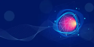 蓝色线条蓝光科幻科技展板背景