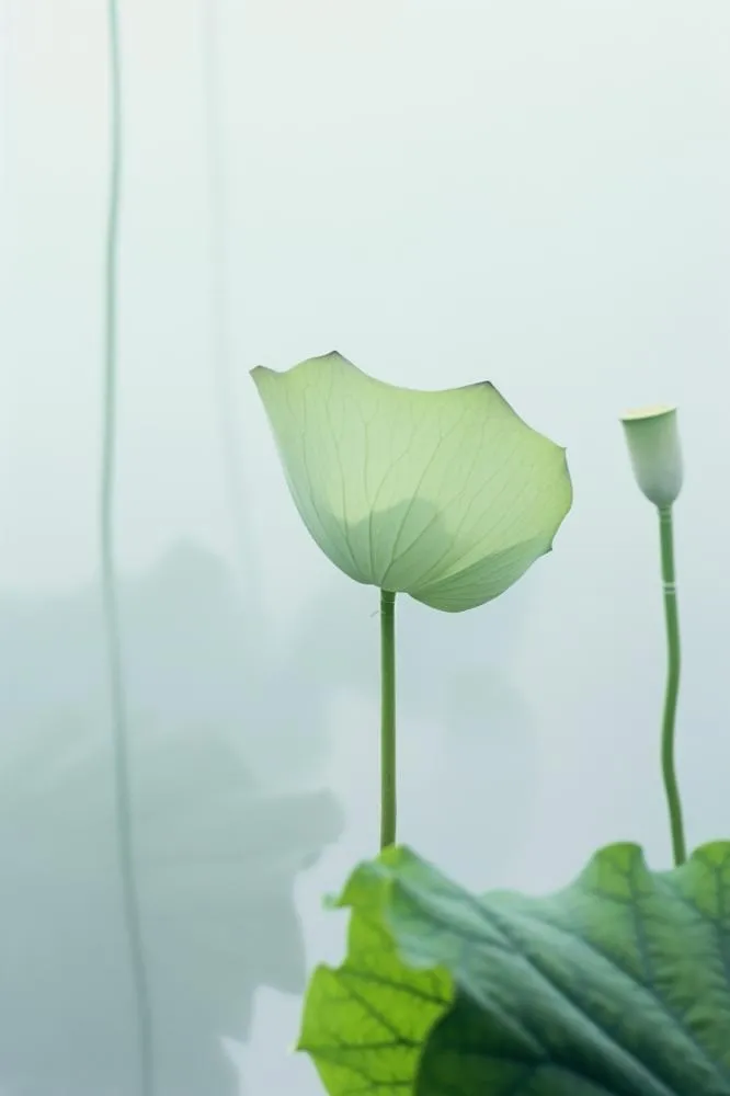 荷叶简约清新淡绿色背景(896x1344)