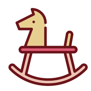 木马玩具剪贴画儿童节幼儿园插画