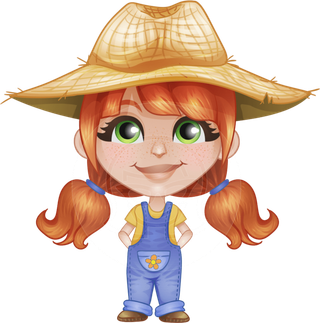 女孩卡通人物素材农民现代农业