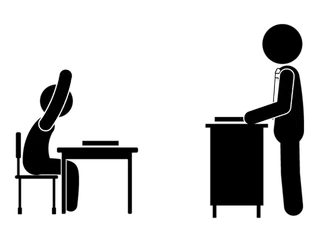 举手剪影人物课堂少儿兴趣班