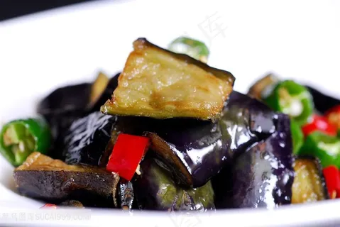 脆皮茄子中华美食摄影图