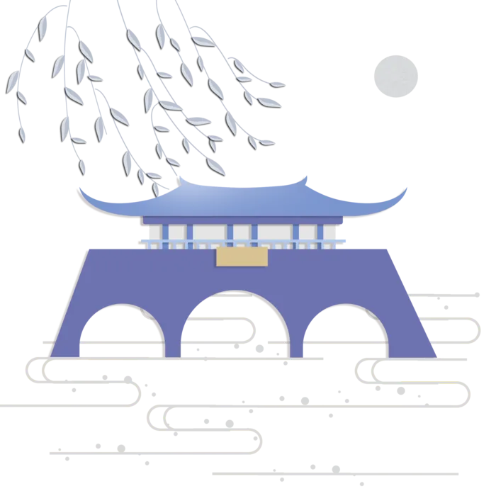 清明元素古风中式清明节山水画中国风绿色