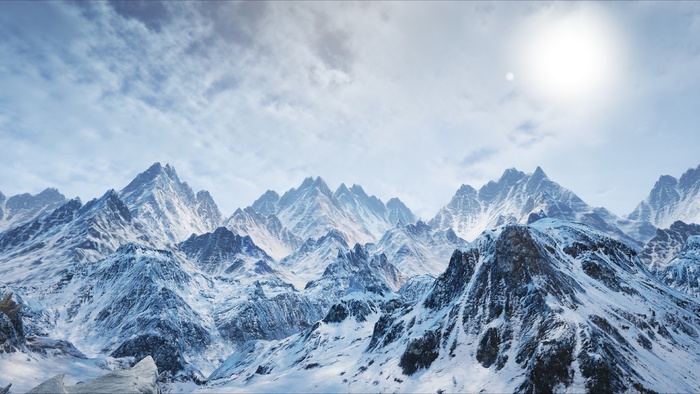 高清雪山雪景风景