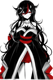 黑色女孩卡通素材简笔