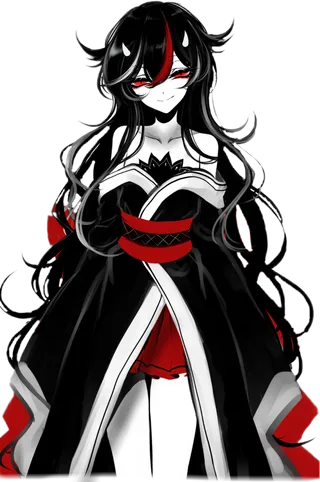 黑色女孩卡通素材简笔