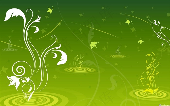 清新绿色花纹背景