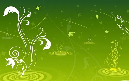 清新绿色花纹背景