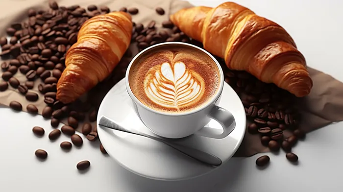 咖啡拉花下午茶摄影图(4368x2448)