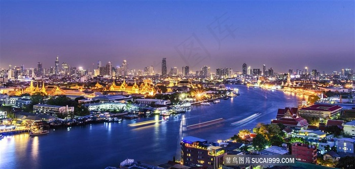 城市景色系列 - 美丽宽阔的城市灯光夜景