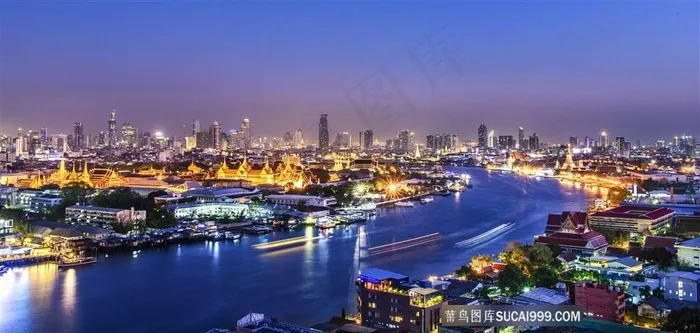城市景色系列 - 美丽宽阔的城市灯光夜景