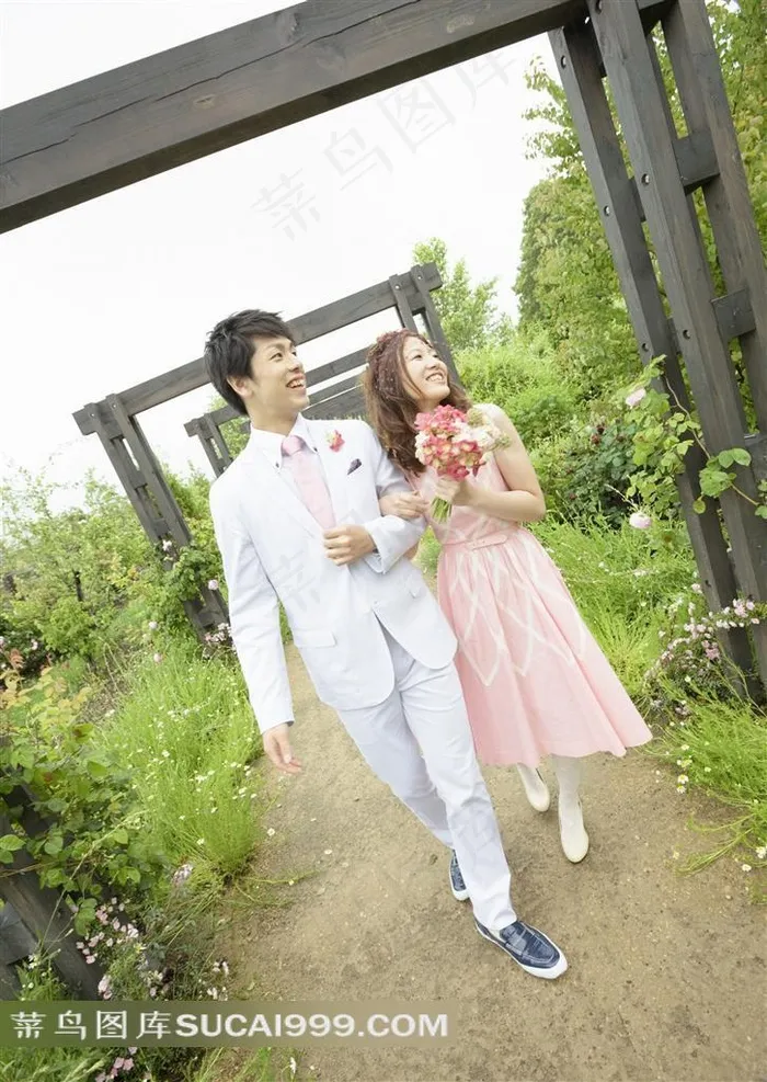 甜美的情侣婚纱摄影素材