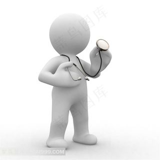 高清3D白色小人诊断器图片