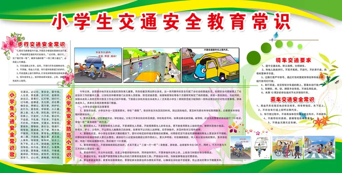 交通安全小学生交通安全教育常识psd模版下载