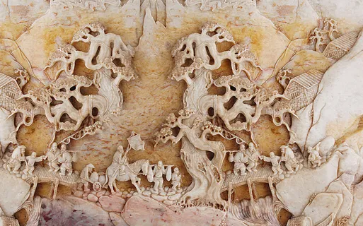 雕塑玉雕背景风景