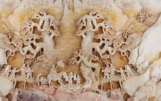 雕塑玉雕背景风景