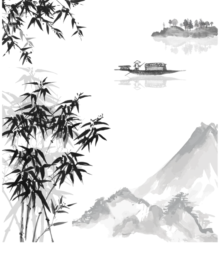 竹子水墨画中国风国画墨水书法竹子画