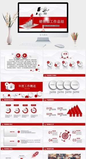 销售工作总结PPT模板预览图