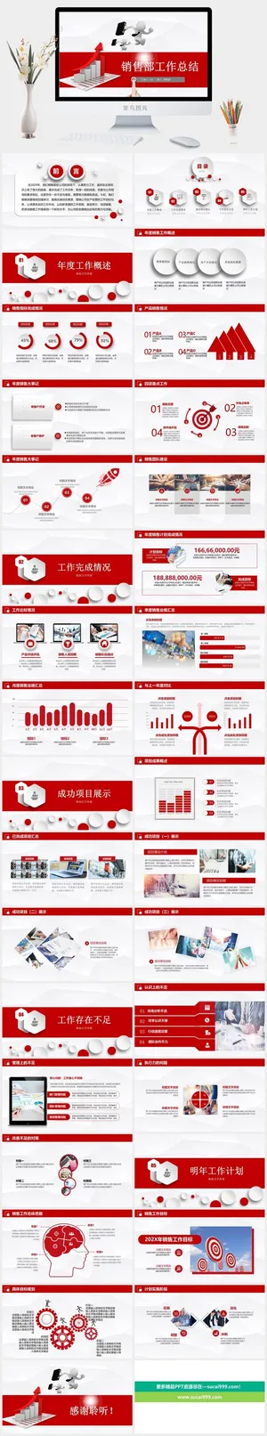 销售工作总结PPT模板预览图