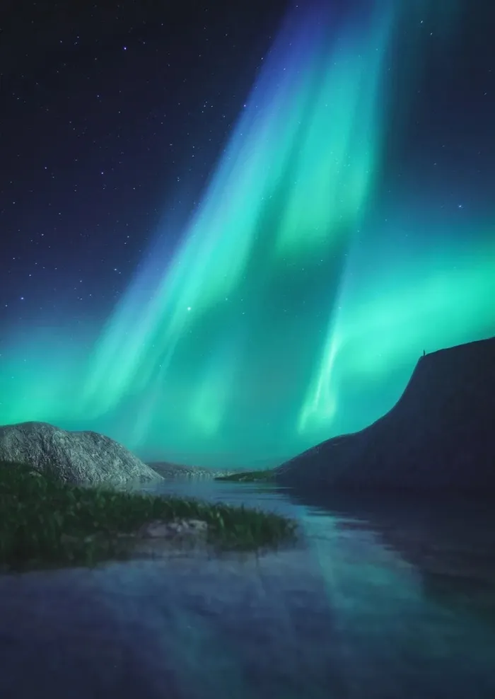 绿色极光壁纸图片