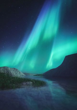 绿色极光壁纸图片