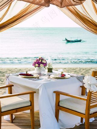 海边浪漫的帐篷高清素材