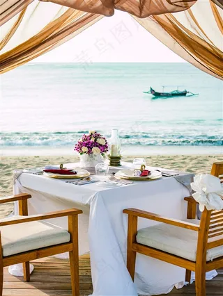 海边浪漫的帐篷高清素材