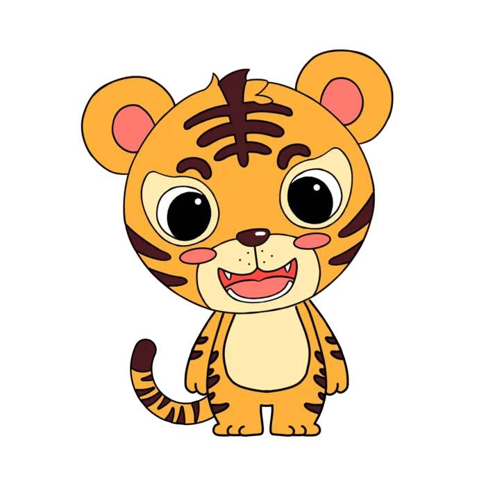 卡通小老虎PNG免抠插画素材可爱动物老虎插画贴图PNG免抠设计素材