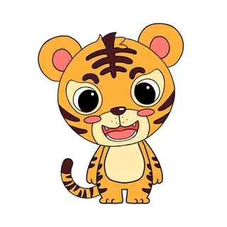 卡通小老虎PNG免抠插画素材可爱动物老虎插画贴图PNG免抠设计素材