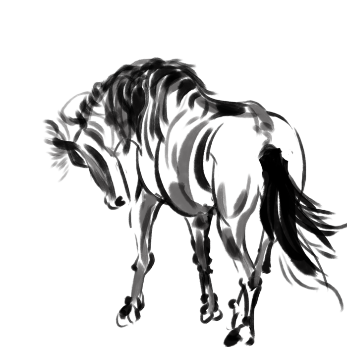 中国风水墨骏马