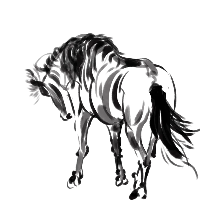 中国风水墨骏马