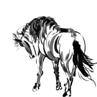 中国风水墨骏马