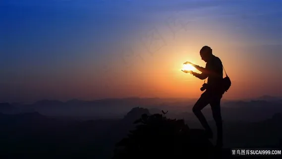 唯美创意户外运动夕阳图片