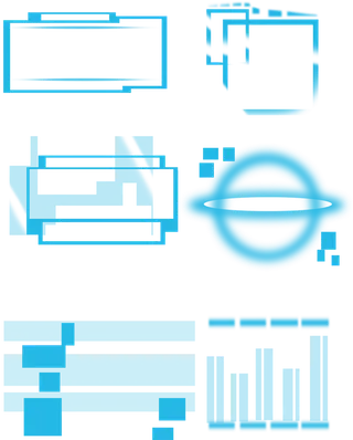 蓝色线条卡通科技科技kv主视觉素材