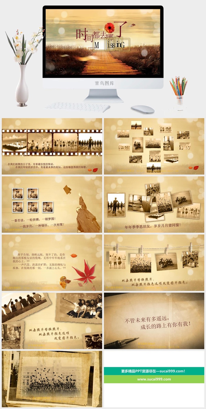 同学聚会青春精美ppt模板 (3)