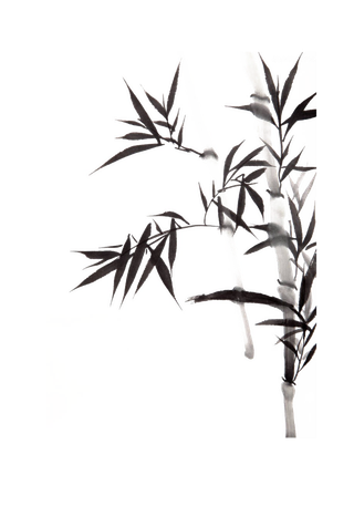 竹子水墨画中国风国画墨水书法竹子画
