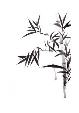 竹子水墨画中国风国画墨水书法竹子画