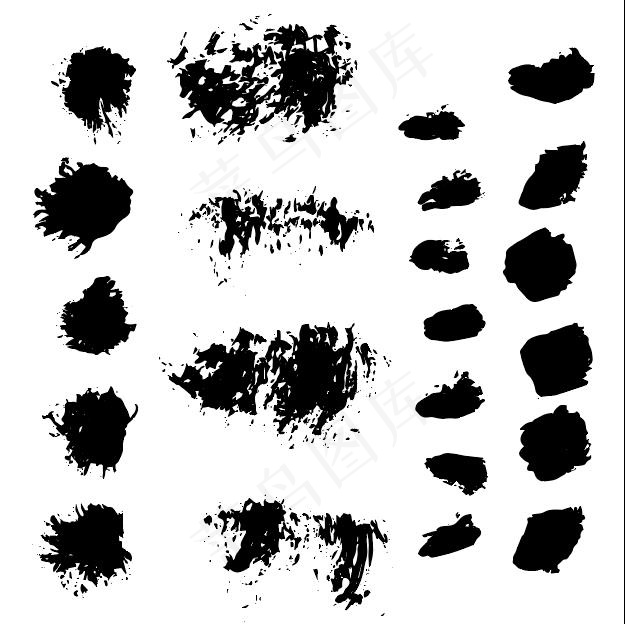 笔触 笔画 毛笔ai矢量模版下载