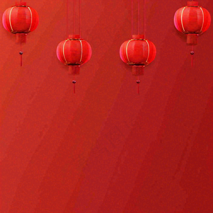 中国红创意喜庆灯笼，元旦新年小年除夕