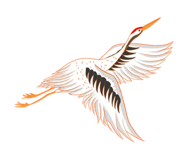 中国风古典中式国潮风手绘飞鹤图案仙鹤装饰素材PNG免抠插画元素