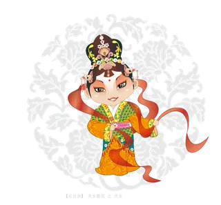 卡通京剧戏剧人物脸谱插画PNG图片 国潮中国风Q版戏剧人物PS素材