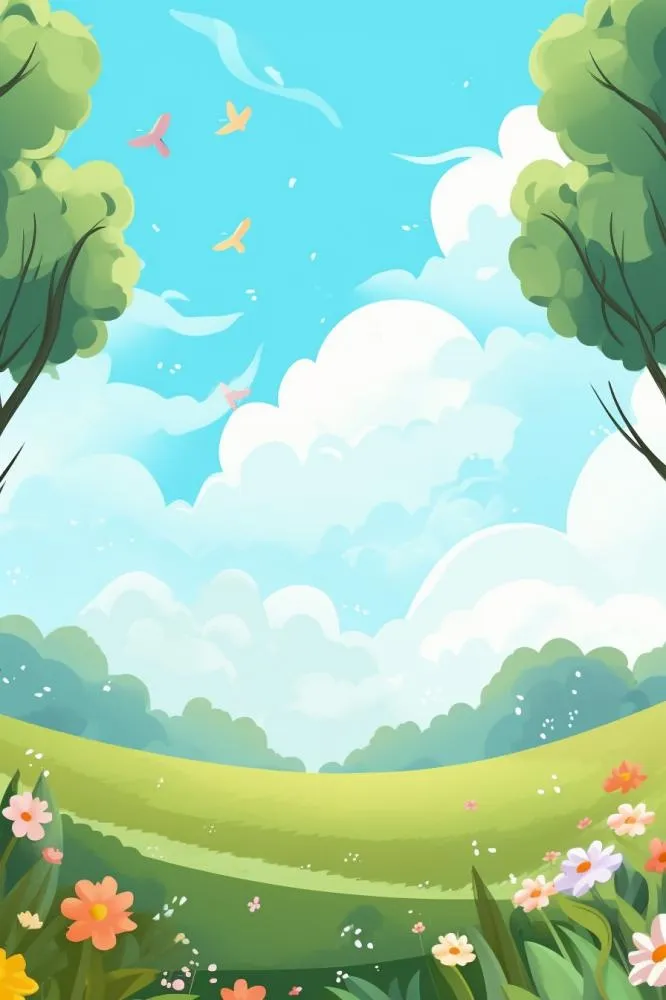 晴天草地蔚蓝天空背景图(896x1344)