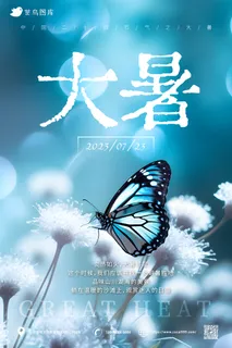 简约风  大暑节气 海报
