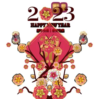 喜庆新春2023年兔年挂画