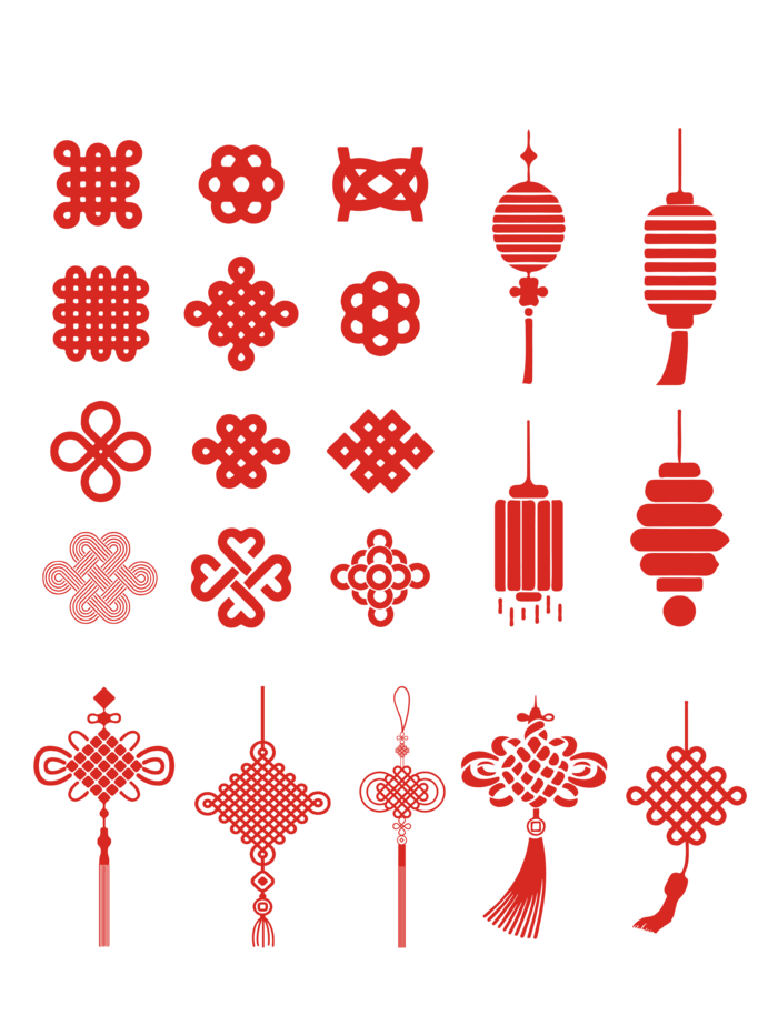 红色平安结中国结免扣素材