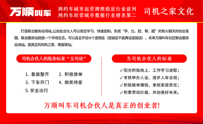 万顺叫车展板司机之家文化cdr矢量模版下载