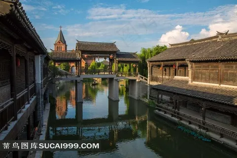 山东枣庄台儿庄风景摄影素材