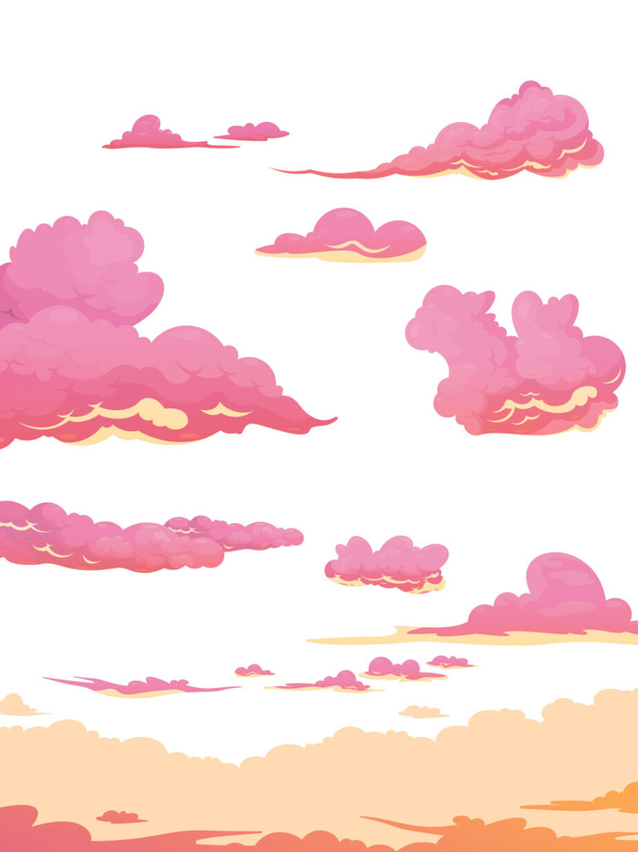 中国风国潮祥云插画手绘云彩图案海报云层装饰背景PSD设计素材