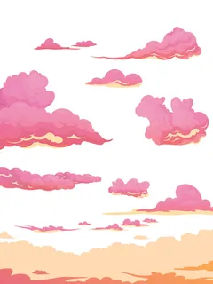 中国风国潮祥云插画手绘云彩图案海报云层装饰背景PSD设计素材