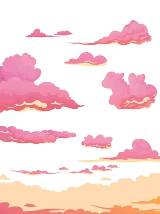 中国风国潮祥云插画手绘云彩图案海报云层装饰背景PSD设计素材